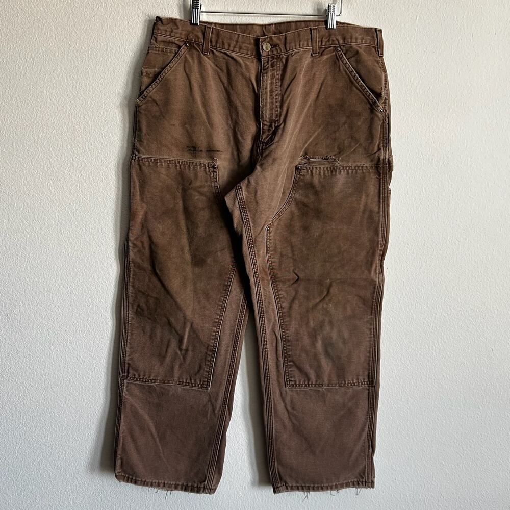 Carhartt B136 CHT brown double knee work wear carpenter pants